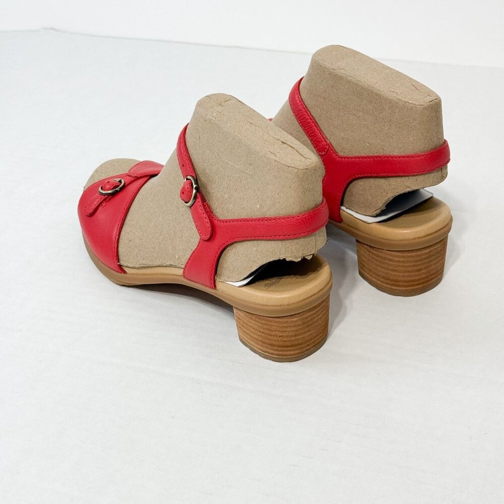 DANSKO NWB Sz 39 Red/Poppy Nappa Leather Tessie Comfort Sandals